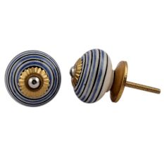 Blue Black Striped Knobs